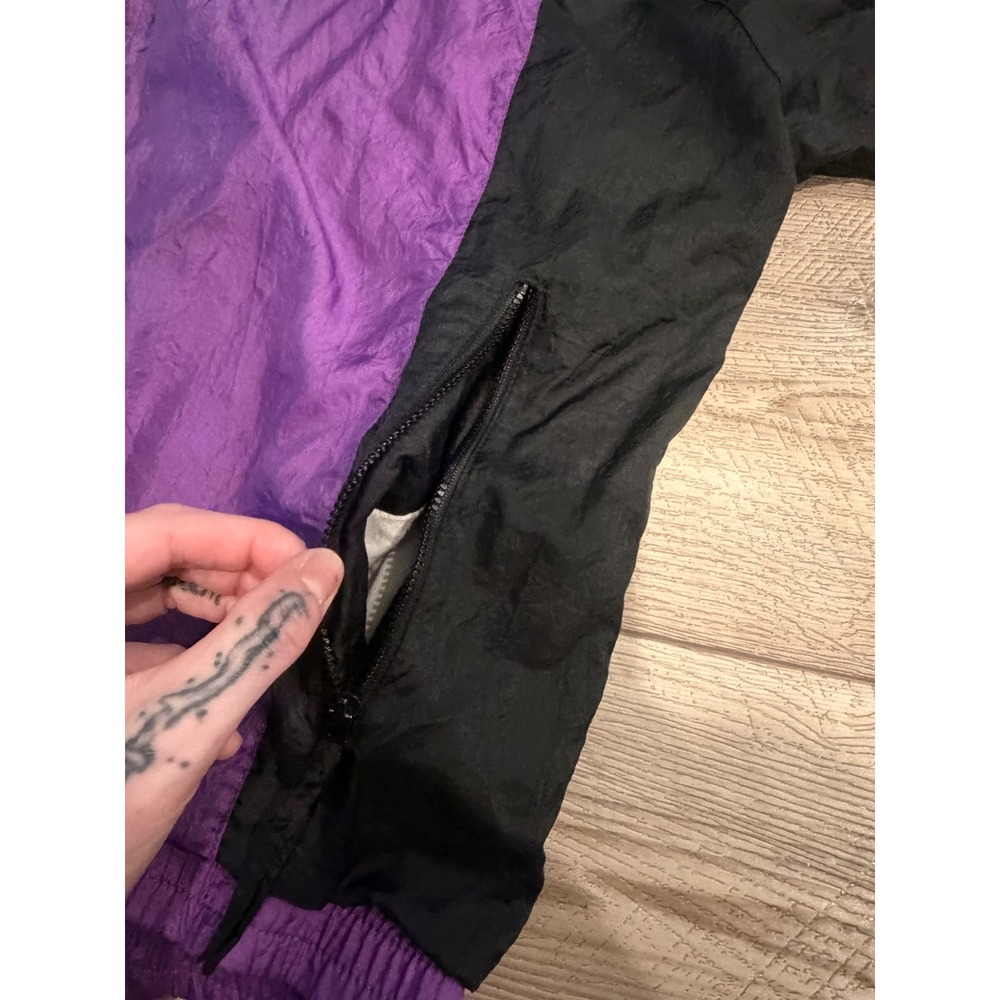 Vintage Munsingwear Colorblock Windbreaker Jacket Purple Teal Black Mens Medium - Picture 5 of 9